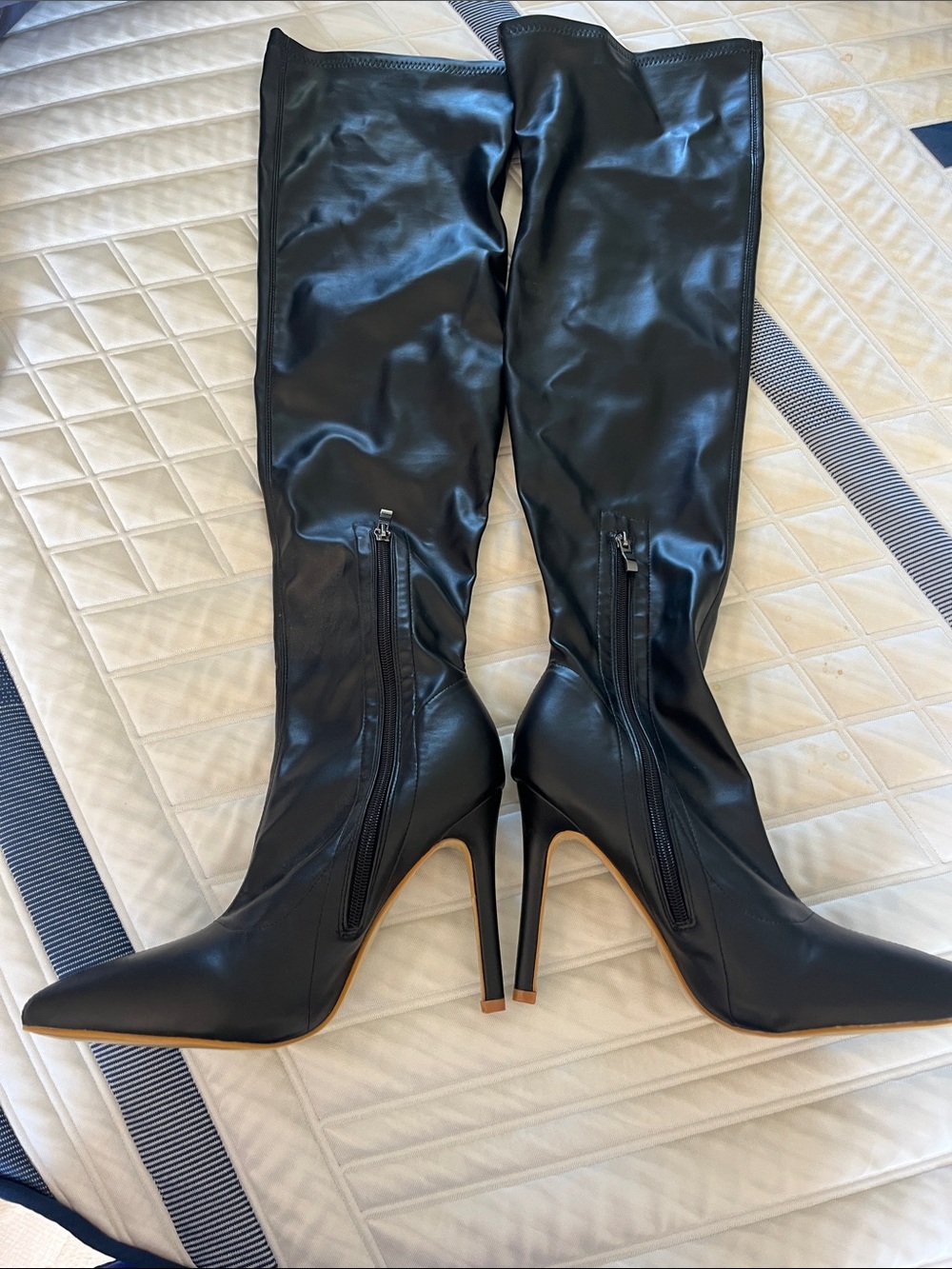 Over the knee black boots size 10